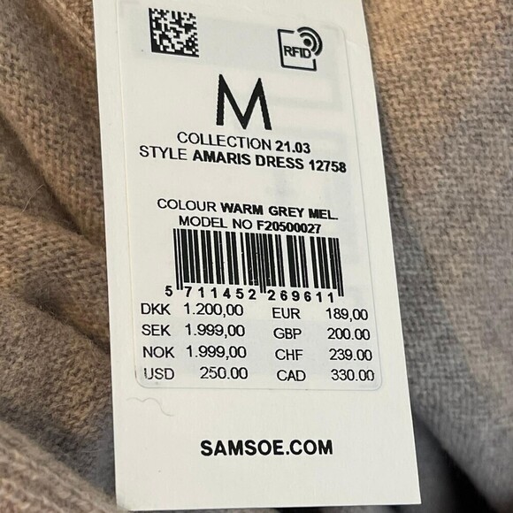 New Samsøe Samsøe Knit 100% Wool Amaris Jumper Dress Oversized XS/XXS. - Picture 12 of 13